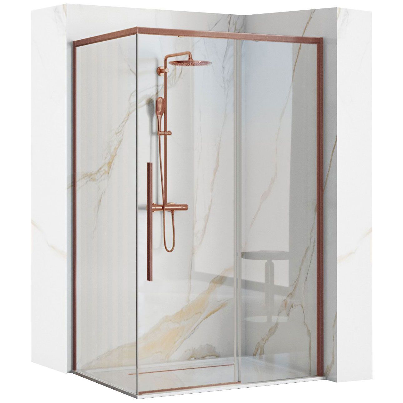 Sprchovací kút SOLAR Copper Brush 120x90  1