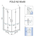 Skladací sprchový kút REA FOLD N2 80 x 80 cm 10
