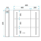 Zrkadlová skrinka s LED osvetlením M1015-60 60x65  10