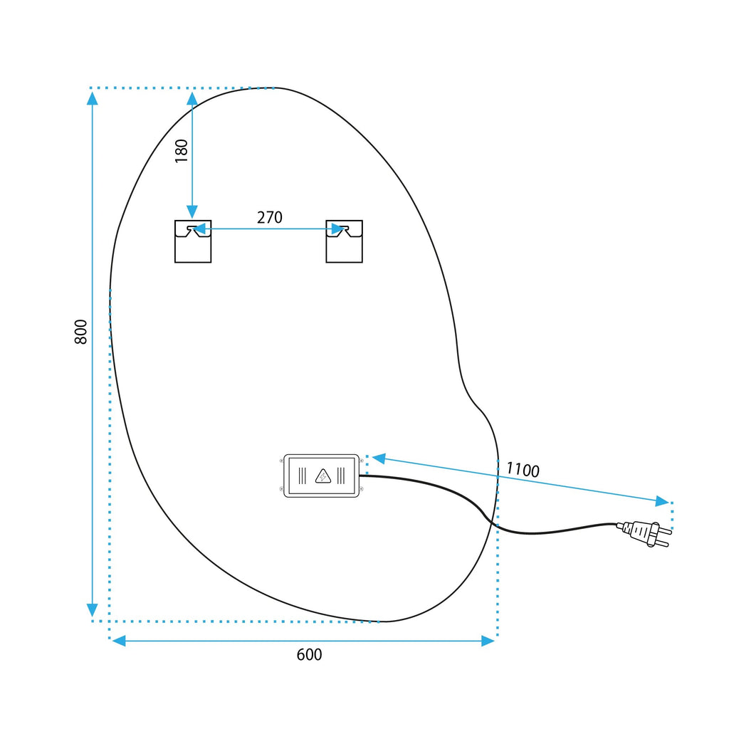 Zrkadlo LED 80x60cm CLOUD C  10