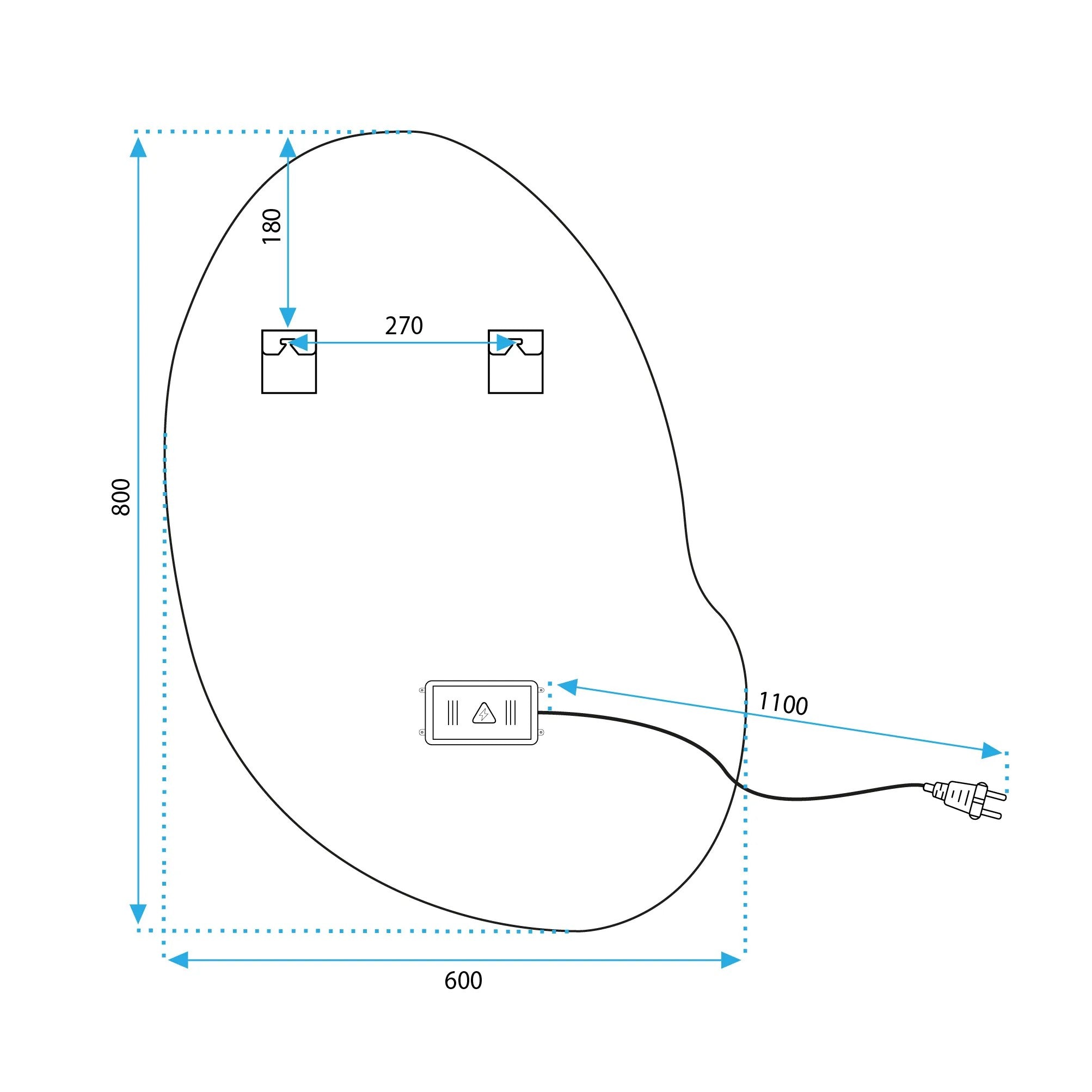 Zrkadlo LED 80x60cm CLOUD C  10