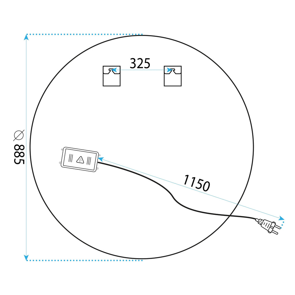 Zrkadlo LED 90cm BAS  10