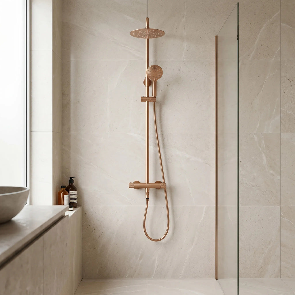Sprchová sada s termostatom REA LUNGO Diamond - Copper Brush  10