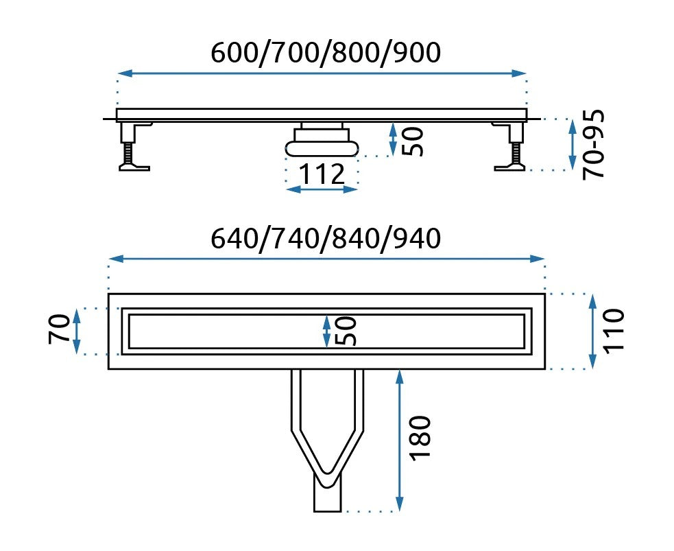 Odtokový žľab REA Neox Superflow BRUSH NICKEL 60  10