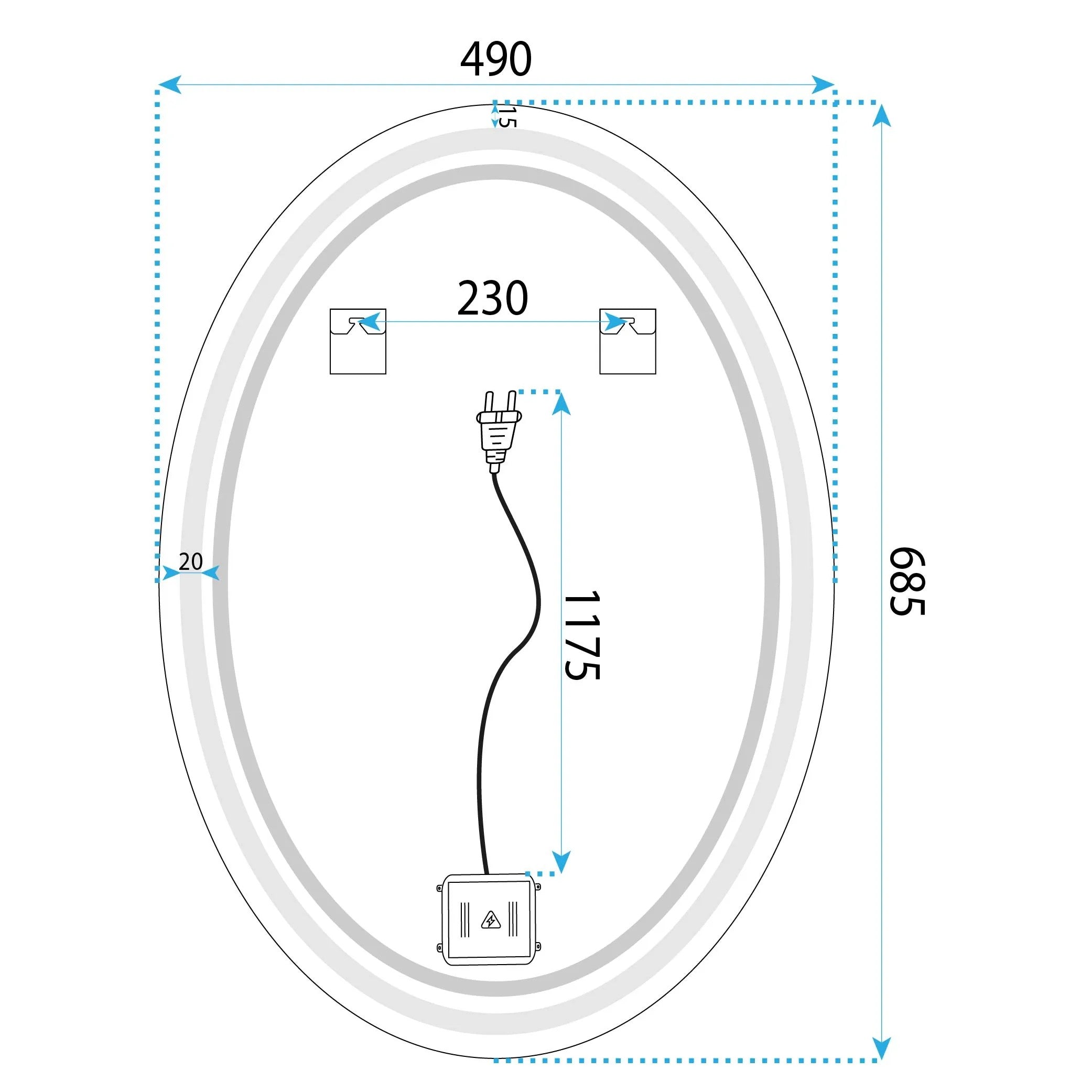 Zrkadlo LED Marco 50x70 cm  10