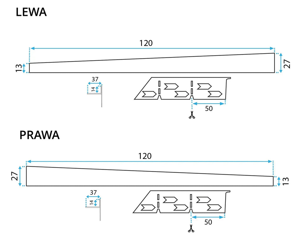 Sprchový odtokový pás 120 cm brúsený nikel právy 10