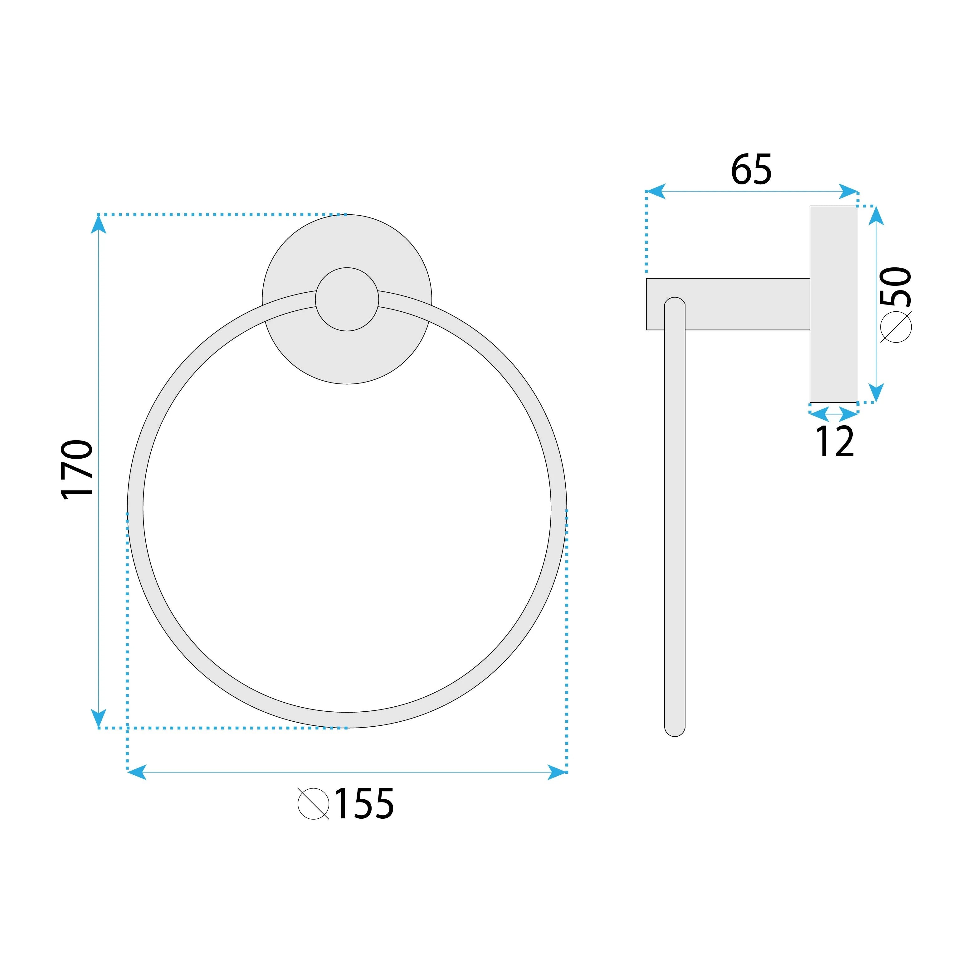 Kúpeľňový vešiak Ring 6610 Modern Titan  10