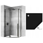 Sprchovací kút REA DIAMOND 90x90 - matná čierna S detským bazénom Diamond black 10