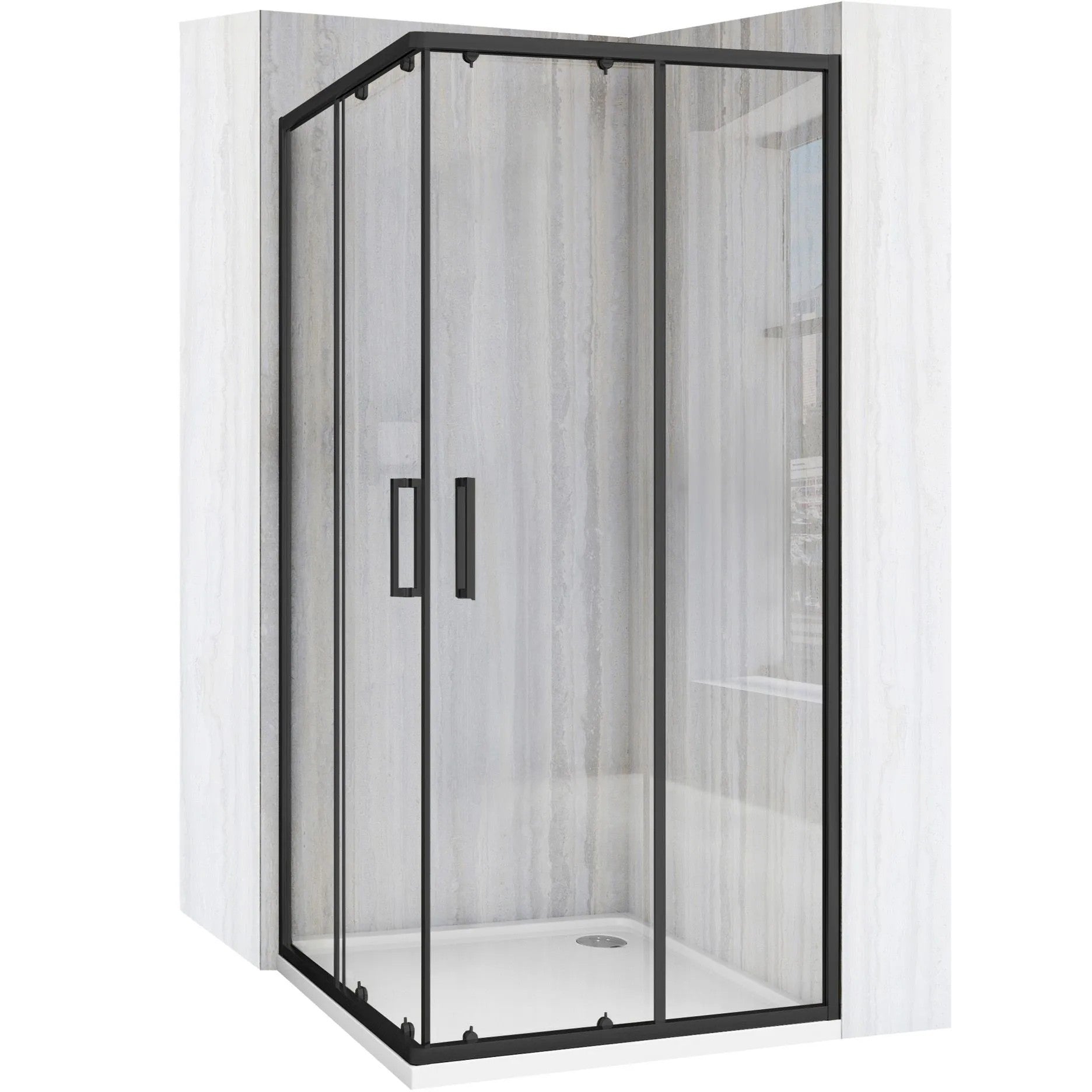 Sprchovací kút REA City 80x80 Black Bez sprchovej vaničky 10