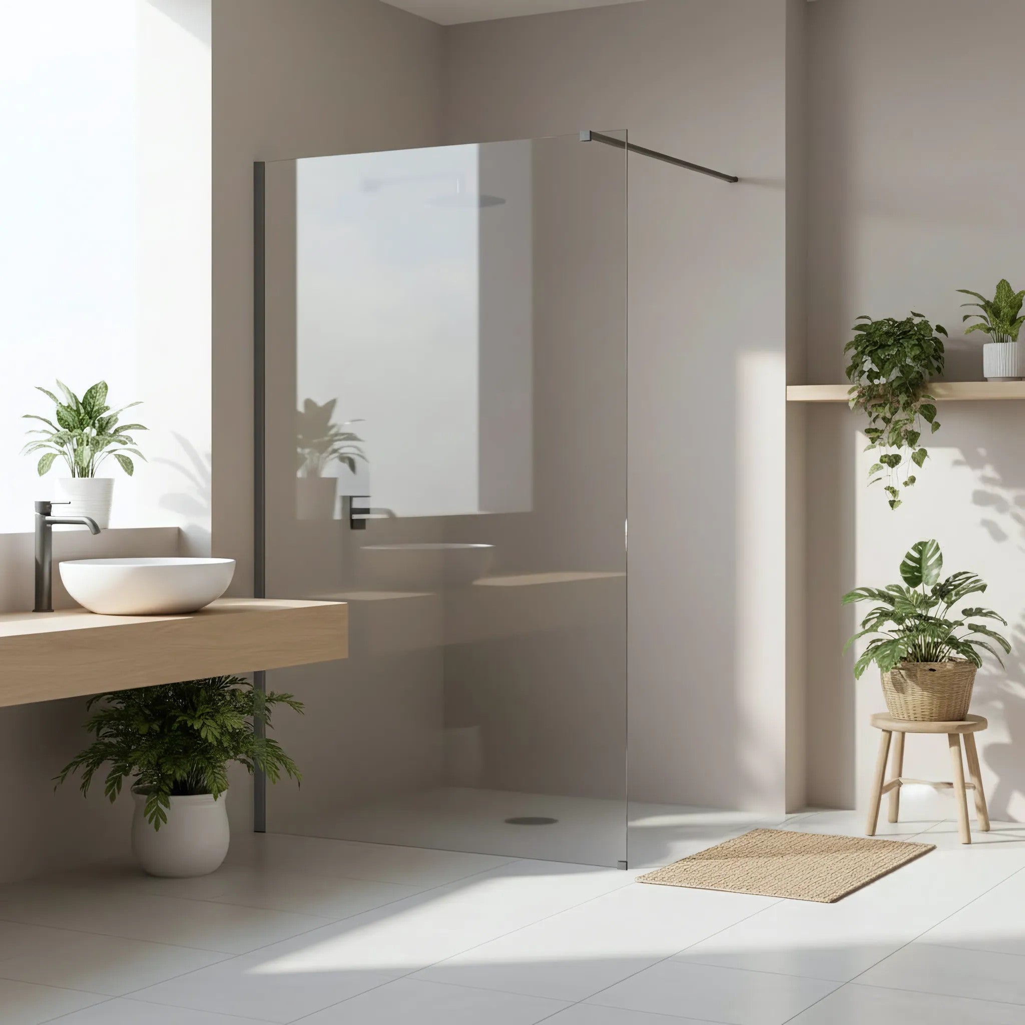 Sprchová zástena Rea Flexi Transparent / Titan 140  10