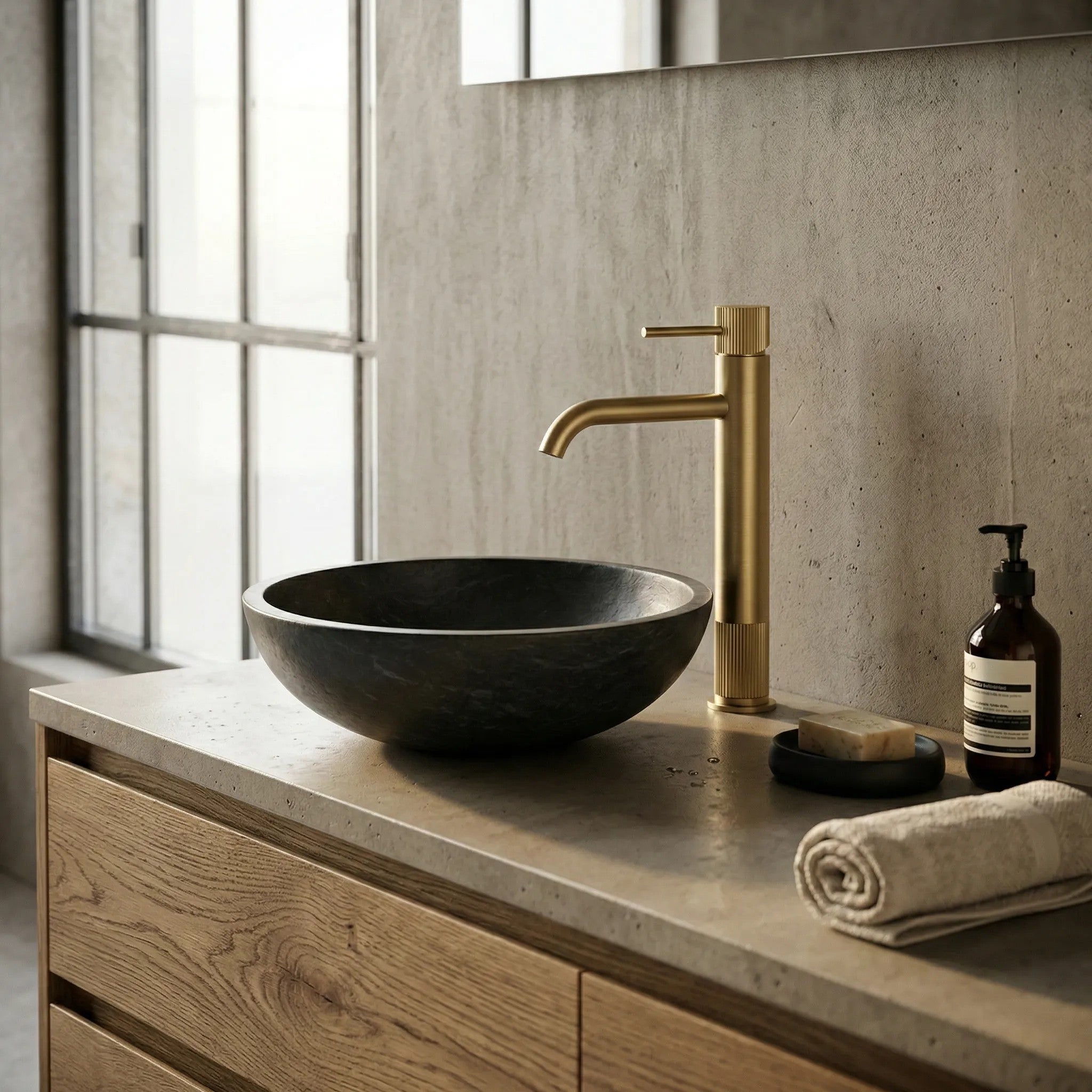 Kúpeľňová batéria Rea Lungo Stripe Brush Gold  10