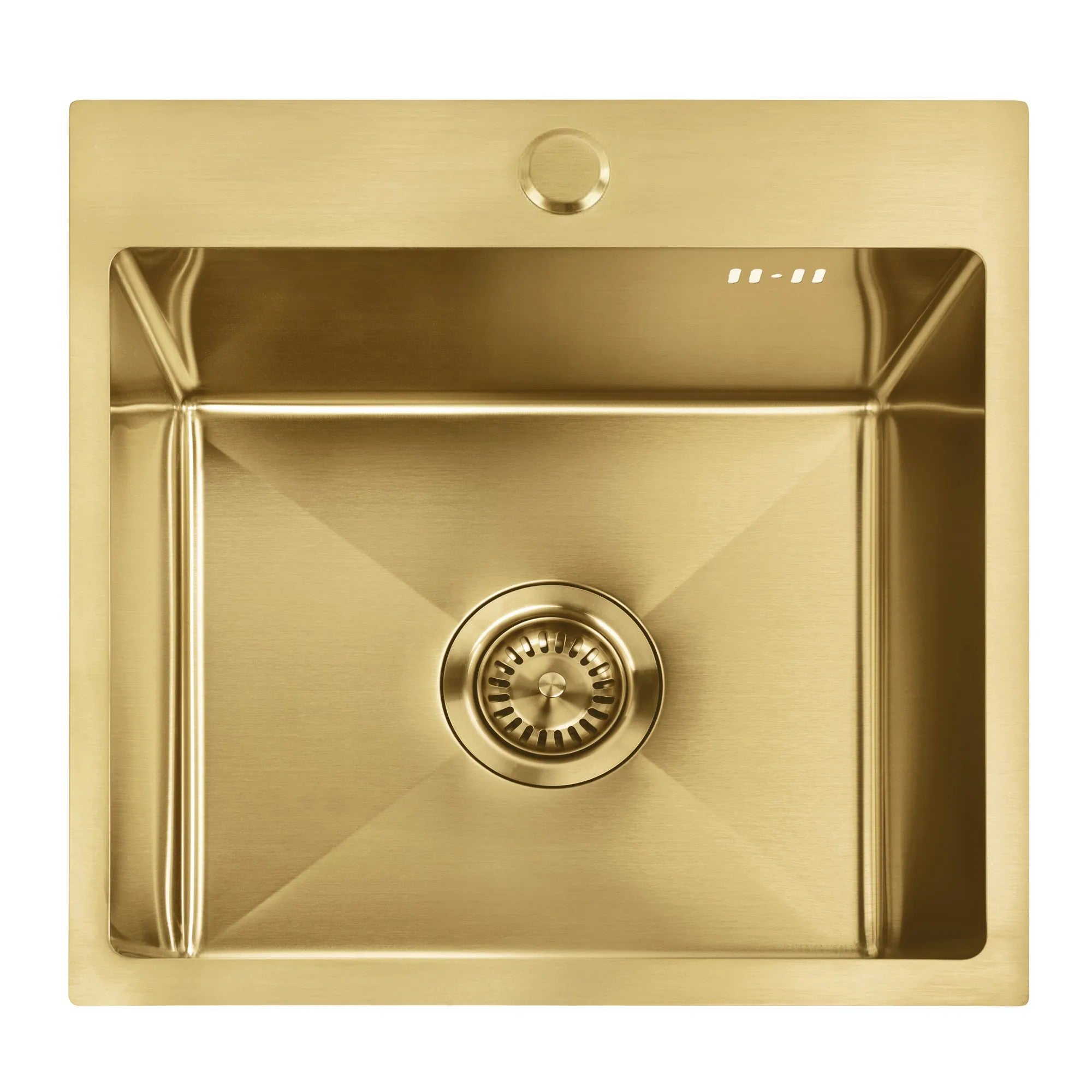Oceľové umývadlo Leo 40 BRUSH GOLD s kuchynskou batériou 10