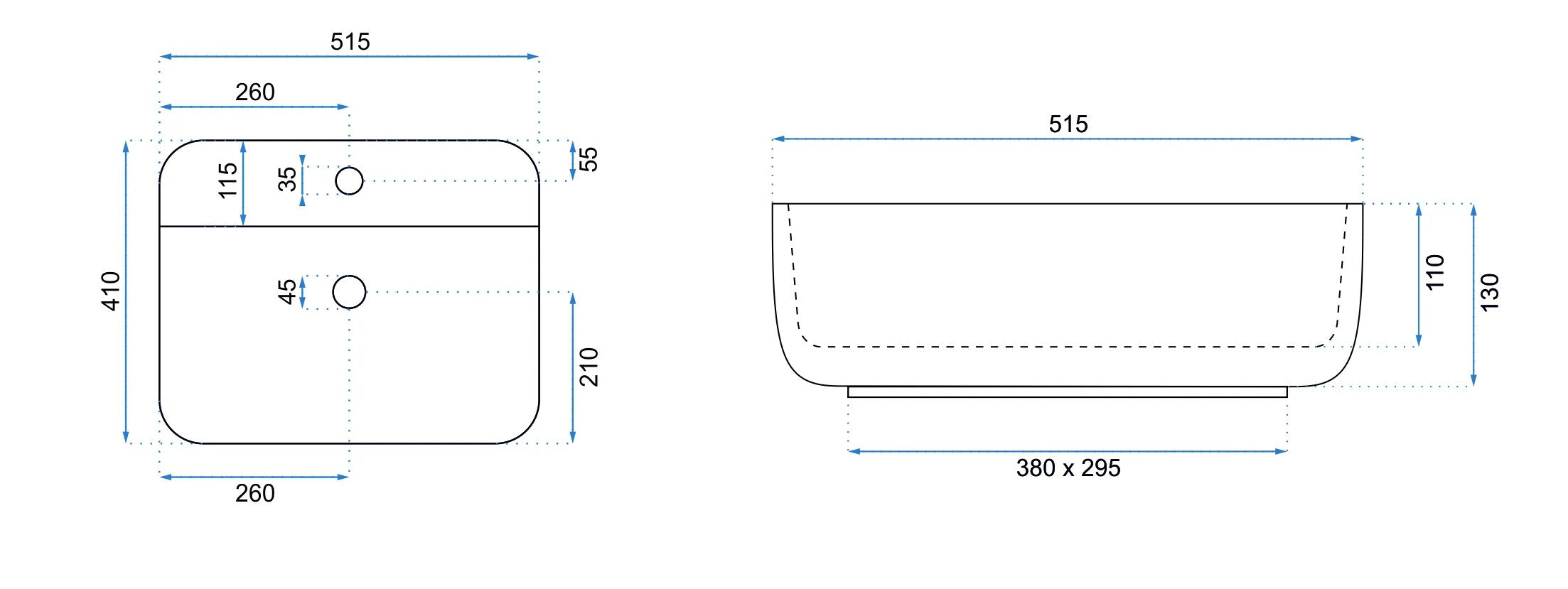 Umývadlo na dosku Rea Martina White  10