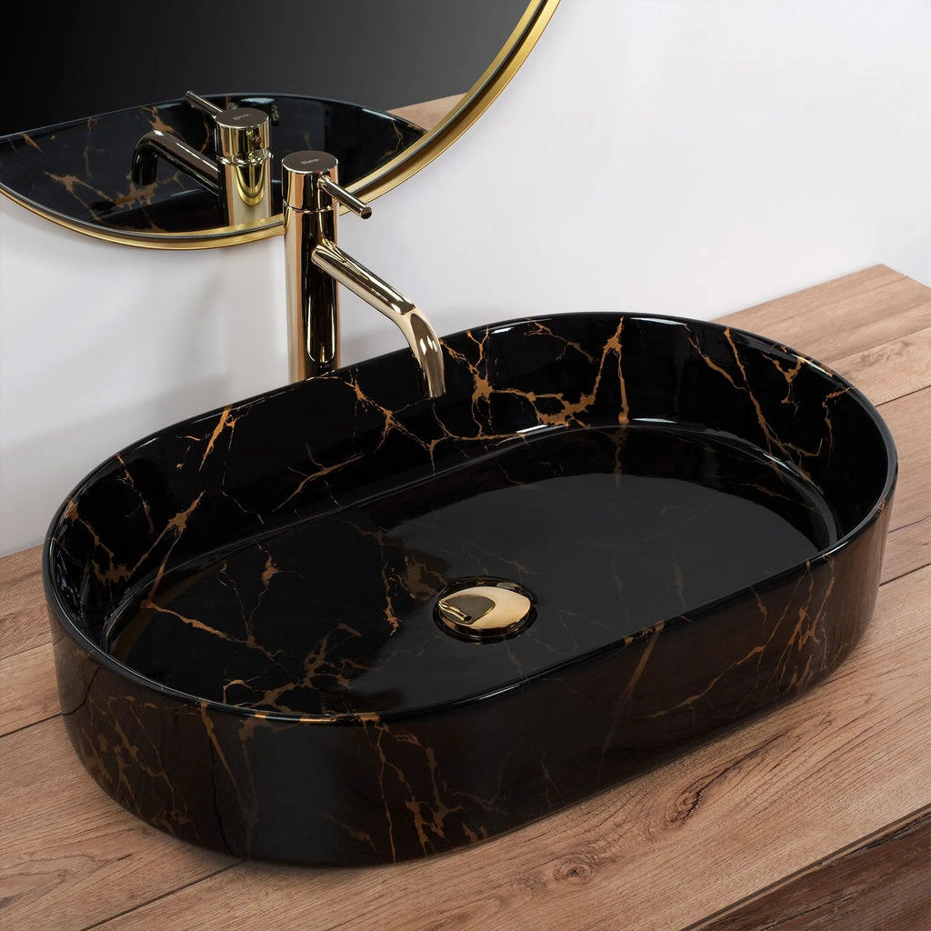 Umývadlo na dosku REA Nadia Black Marble Shiny  10