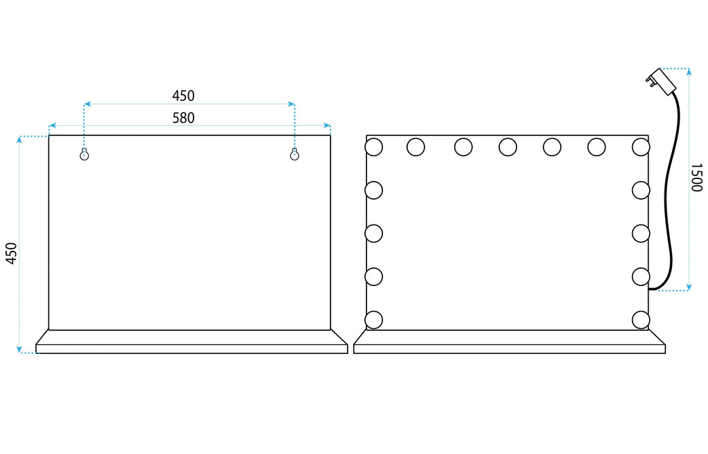 Zrkadlo LED HOLLYWOOD Black  10