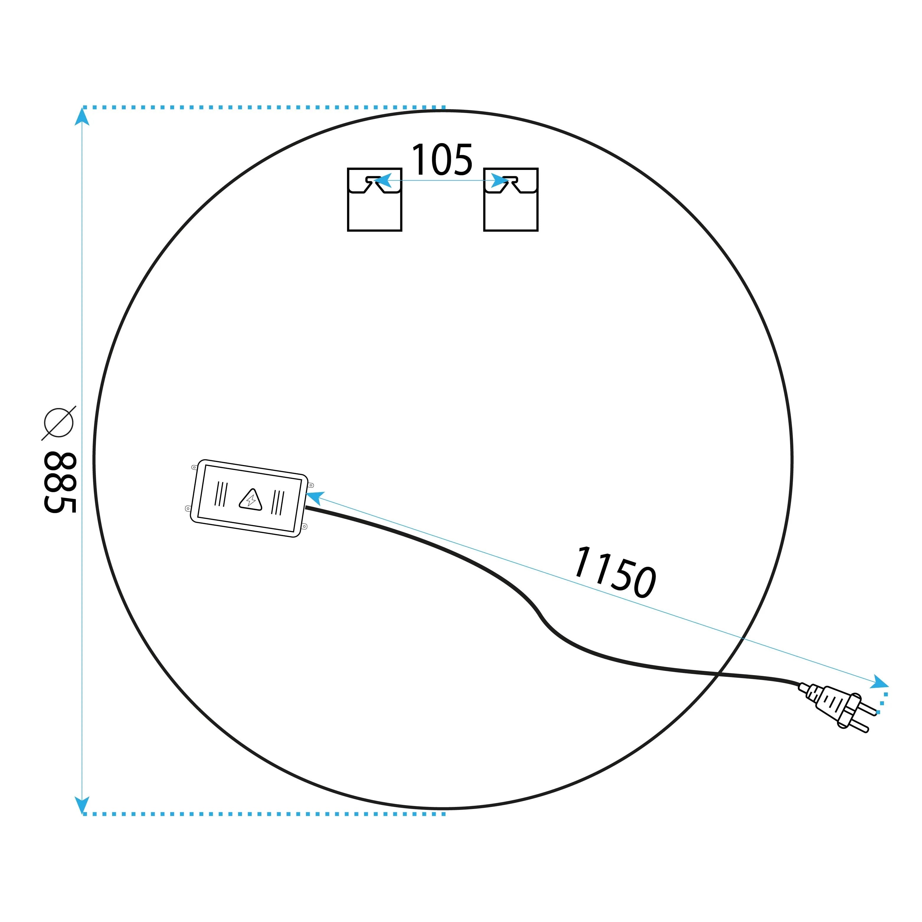 Zrkadlo LED 90cm HZJ090  10