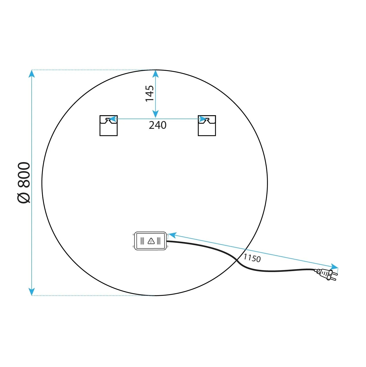 Zrkadlo LED 80cm MMJ Black  10