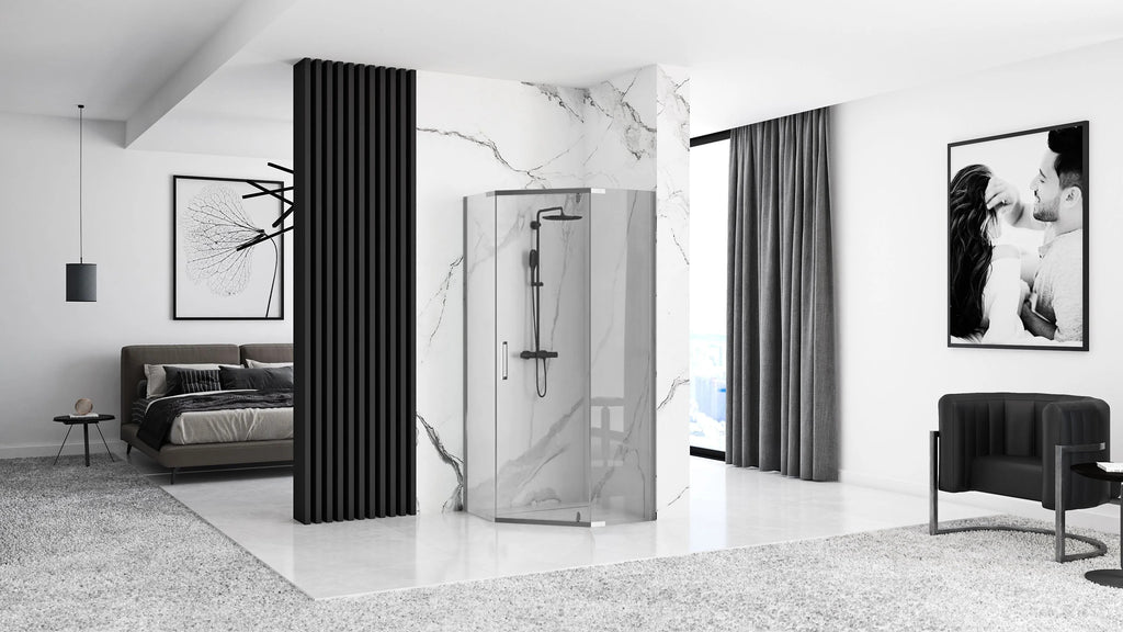 Sprchovací kút AXIN 90x90 - chróm S detským bazénom Diamond black 10