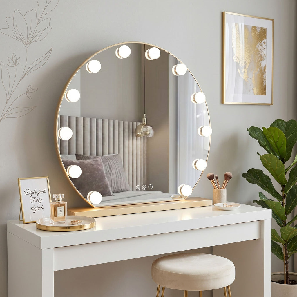 Zrkadlo LED HOLLYWOOD L. Gold 50 cm  2