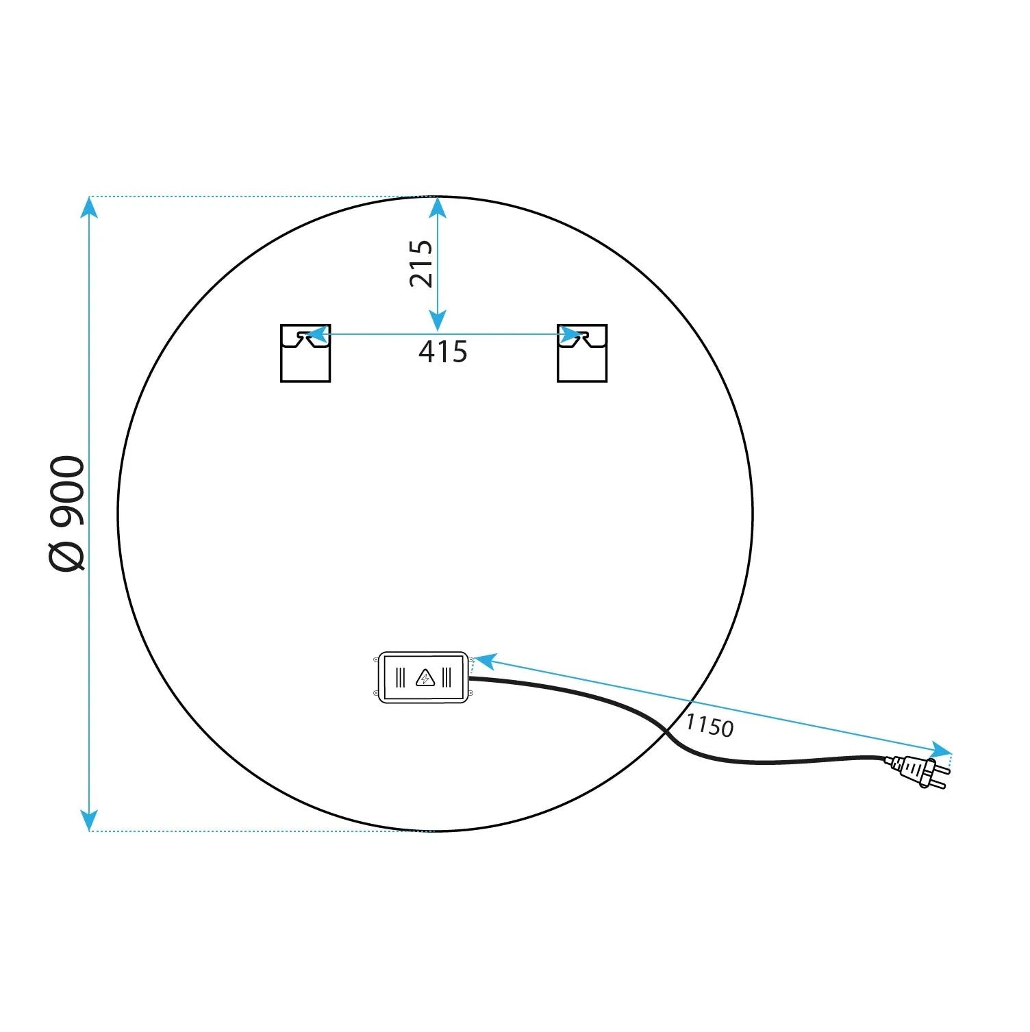 Zrkadlo LED 90cm MMJ Gold  11