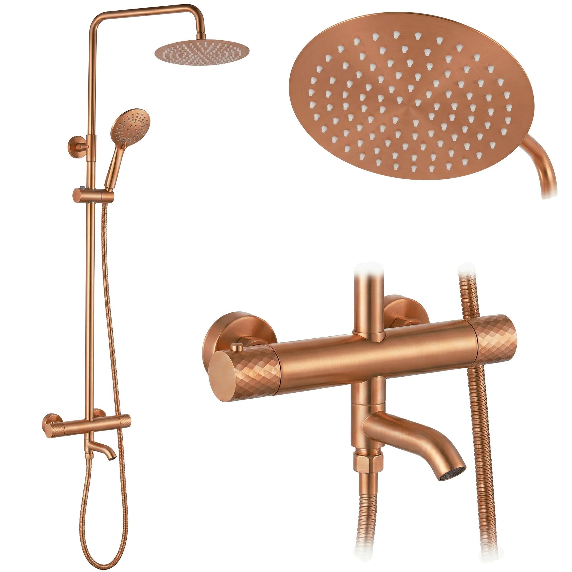 Sprchová sada s termostatom REA LUNGO Diamond - Copper Brush  11
