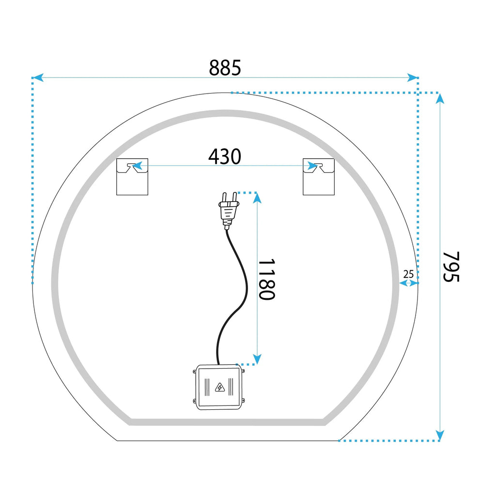 Zrkadlo LED 90cm Fabio  11