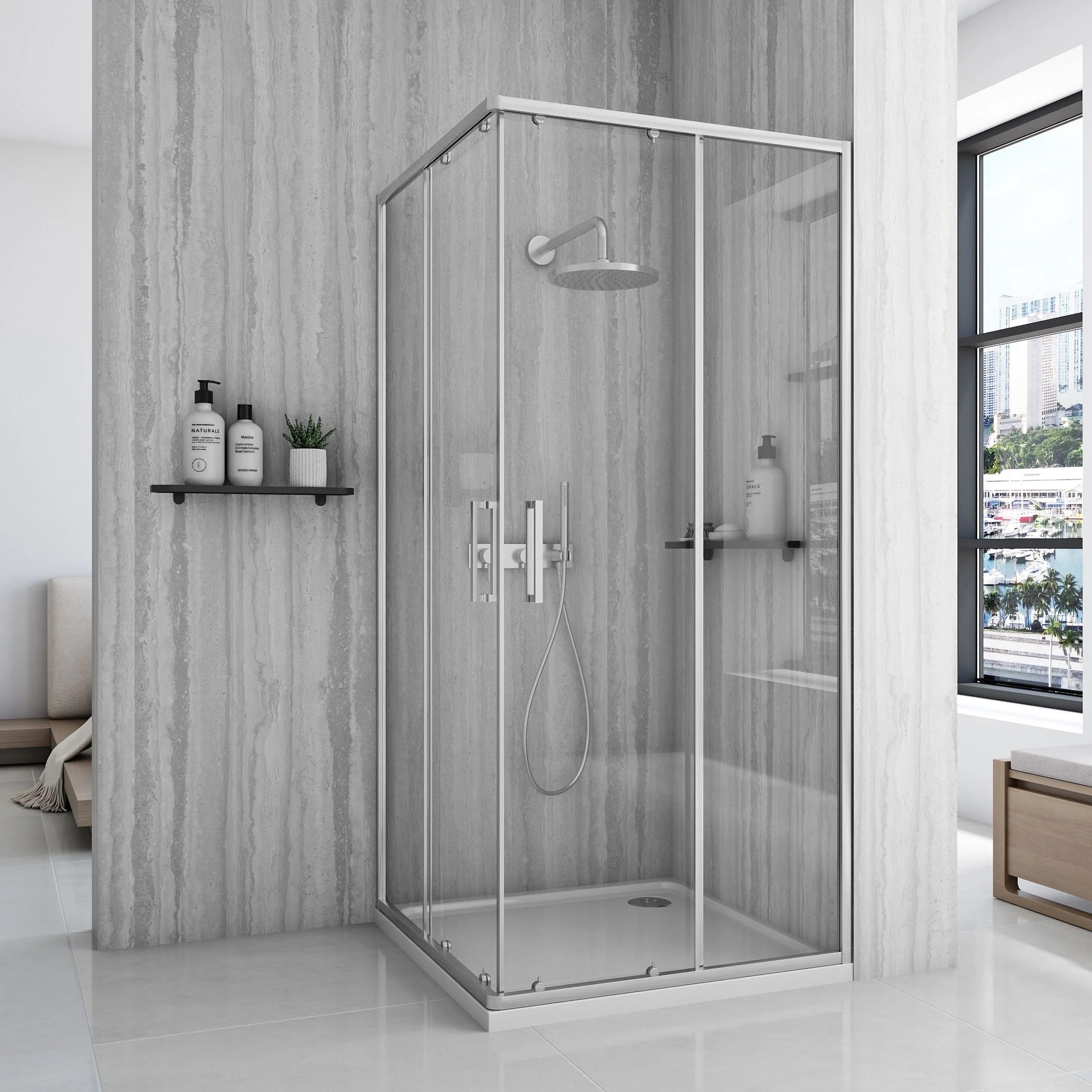 Sprchovací kút REA City 90x90 Nickel Brush S detským bazénom Savoy 11
