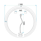 Zrkadlo LED 100cm Modern  11