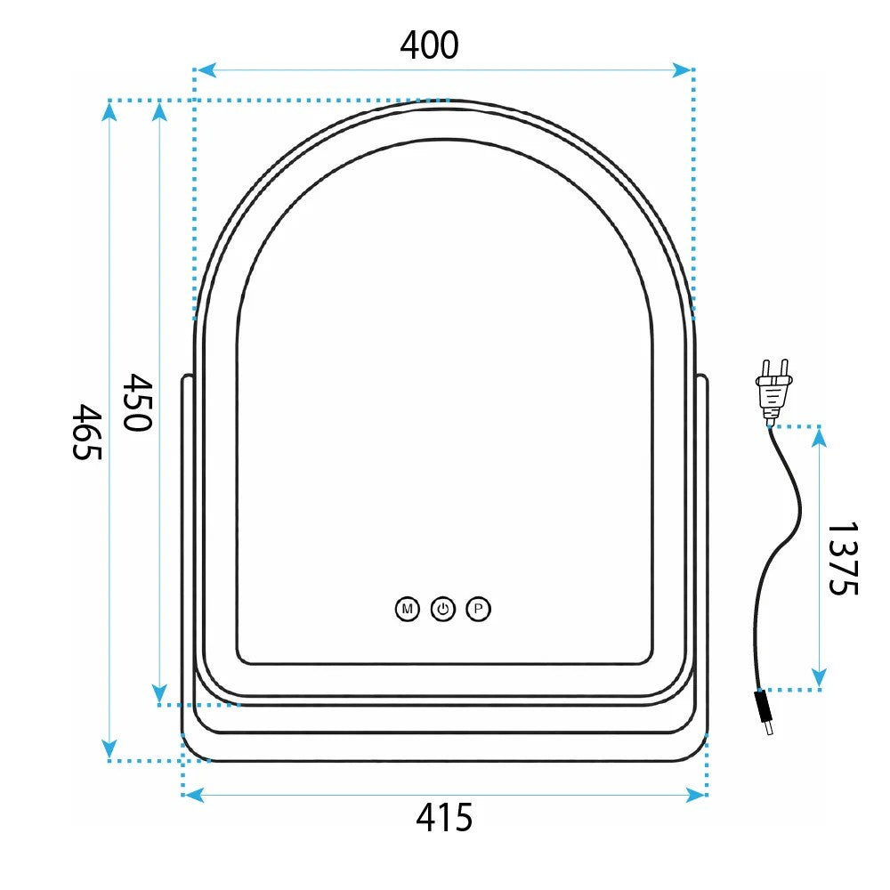 Zrkadlo LED GLAM White 40x45cm  11