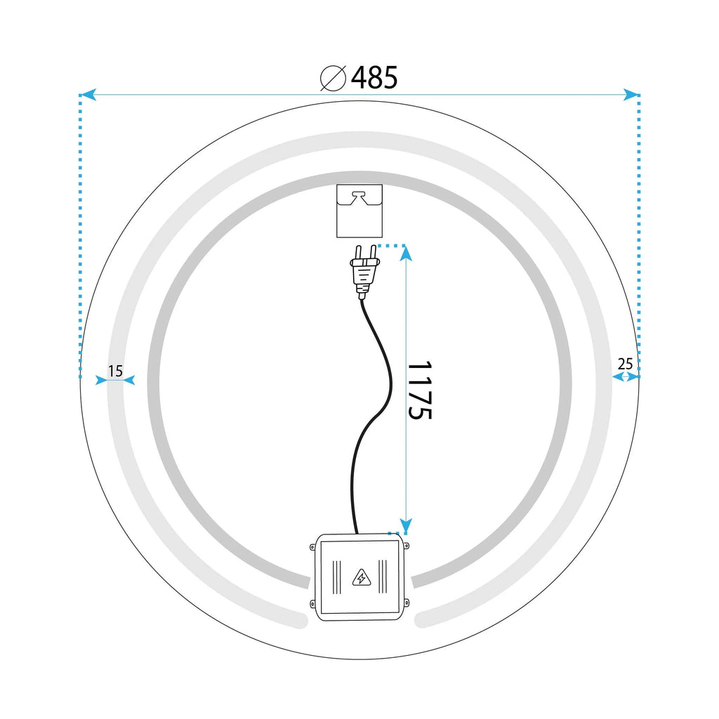 Zrkadlo LED 50cm Modern  11