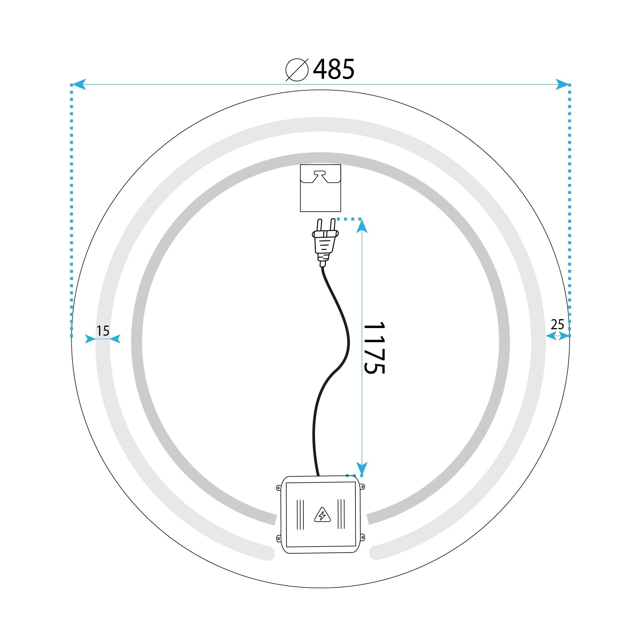 Zrkadlo LED 50cm Modern  11