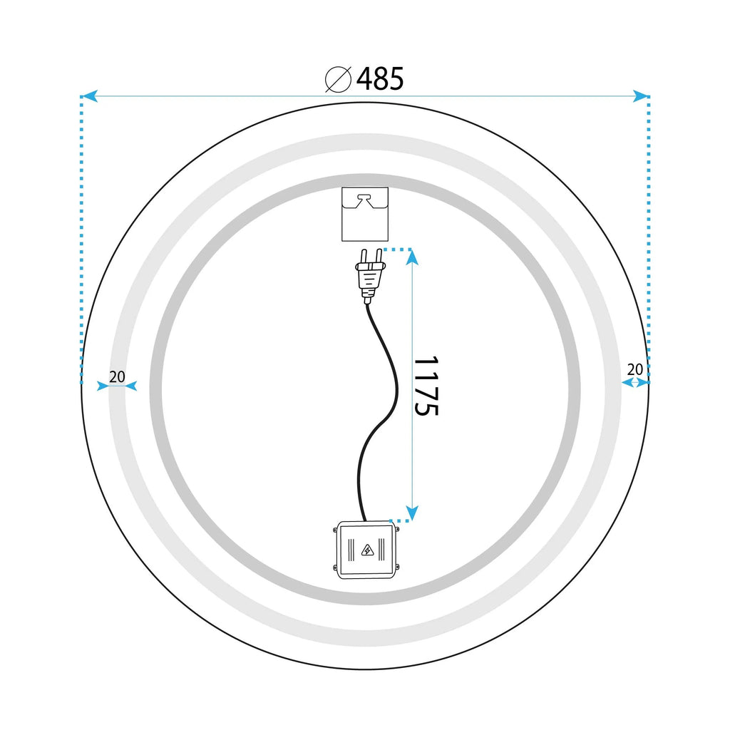 Zrkadlo LED  50cm BAS  11
