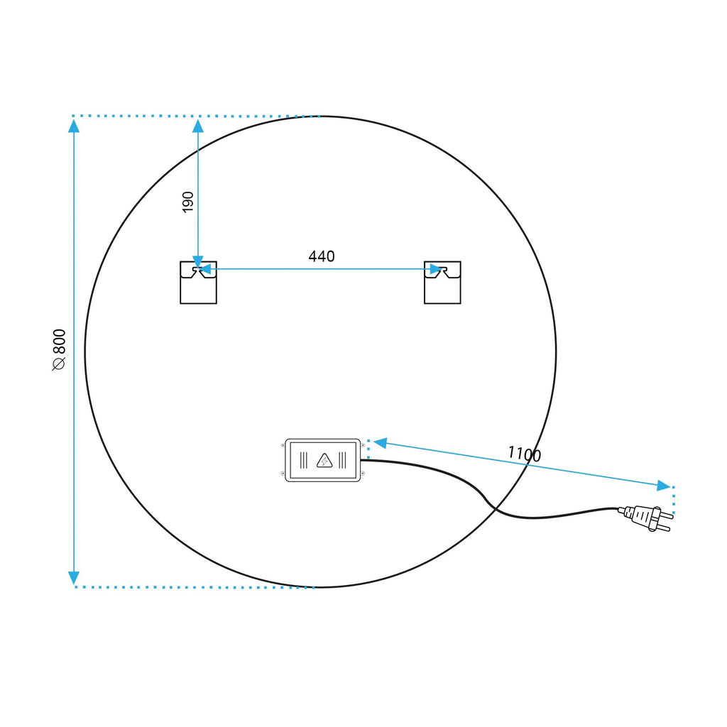 Zrkadlo LED BLUETOOTH FFJ 80cm  11