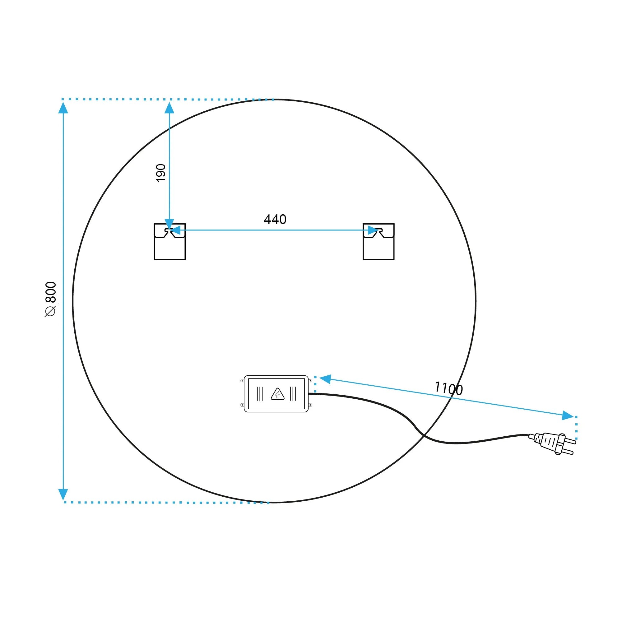 Zrkadlo LED BLUETOOTH FFJ 80cm  11