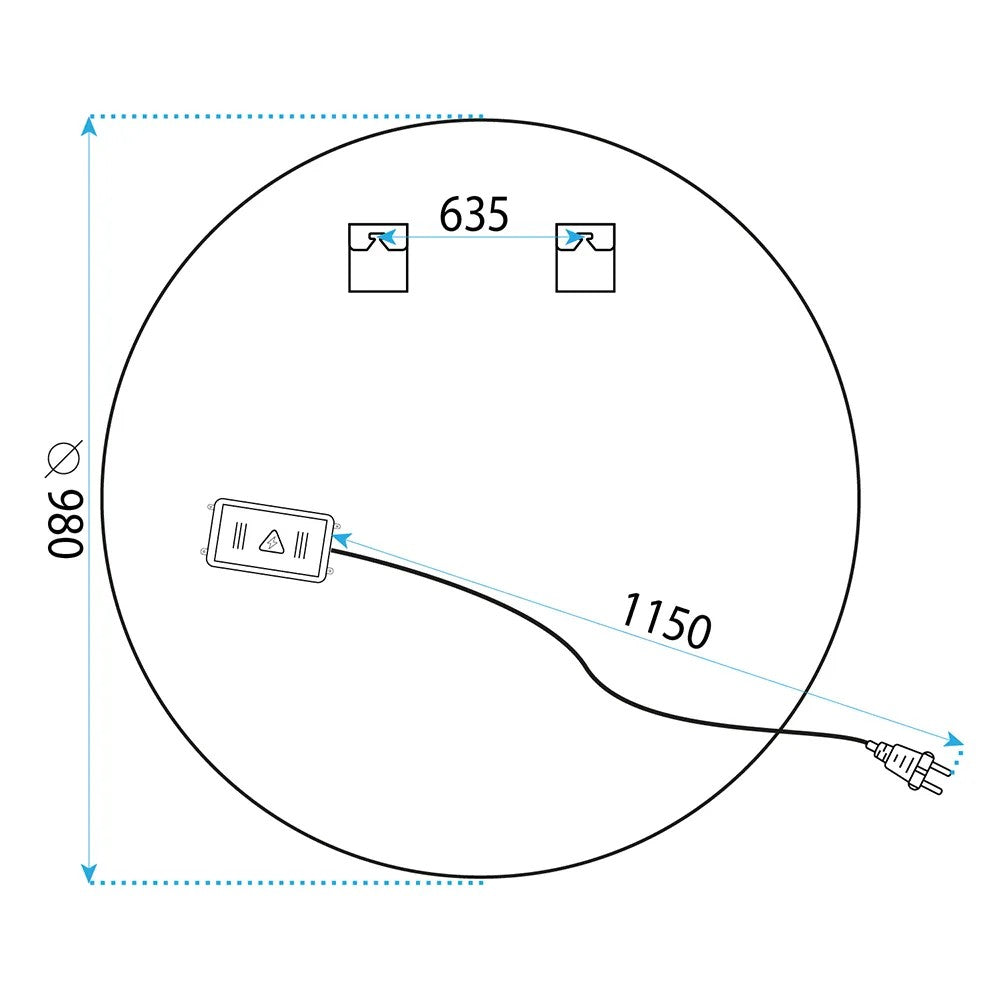 Zrkadlo LED 100cm BAS  11