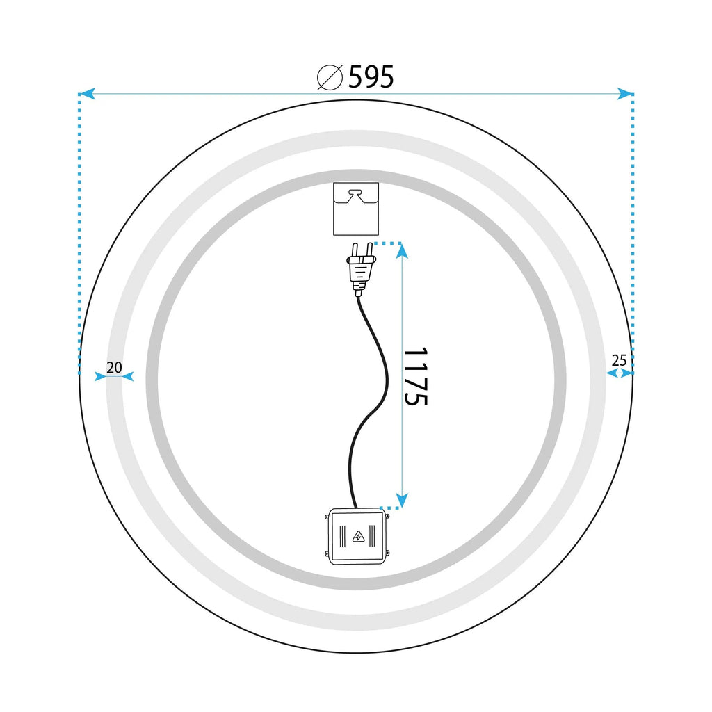 Zrkadlo LED 650cm MMJ Black  11