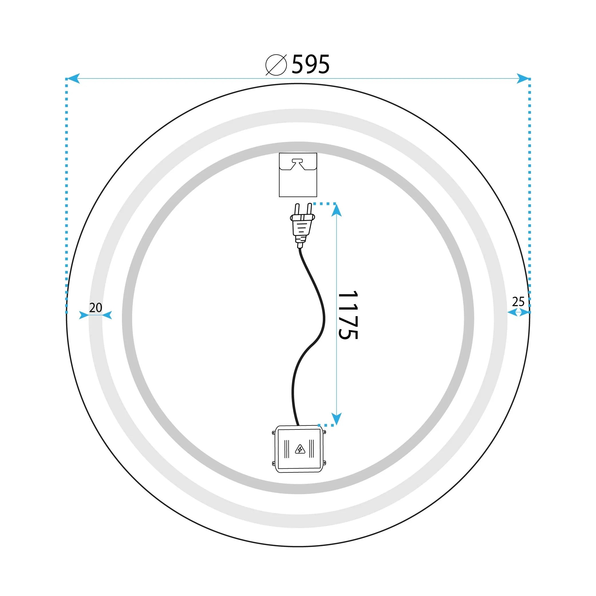 Zrkadlo LED 650cm MMJ Black  11
