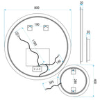 Zrkadlo LED R-8040 80cm + 40cm  11
