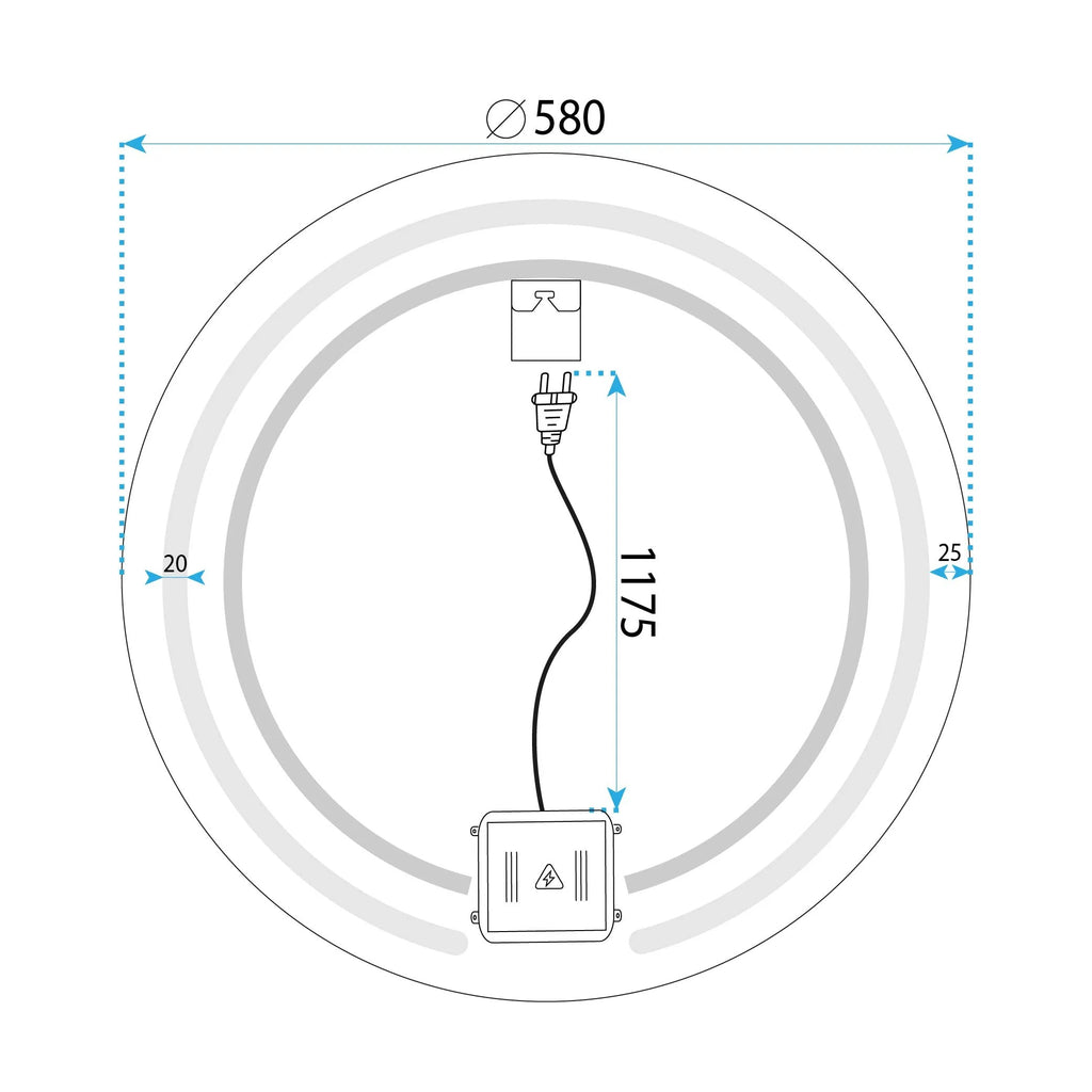 Zrkadlo LED 60cm Modern  11
