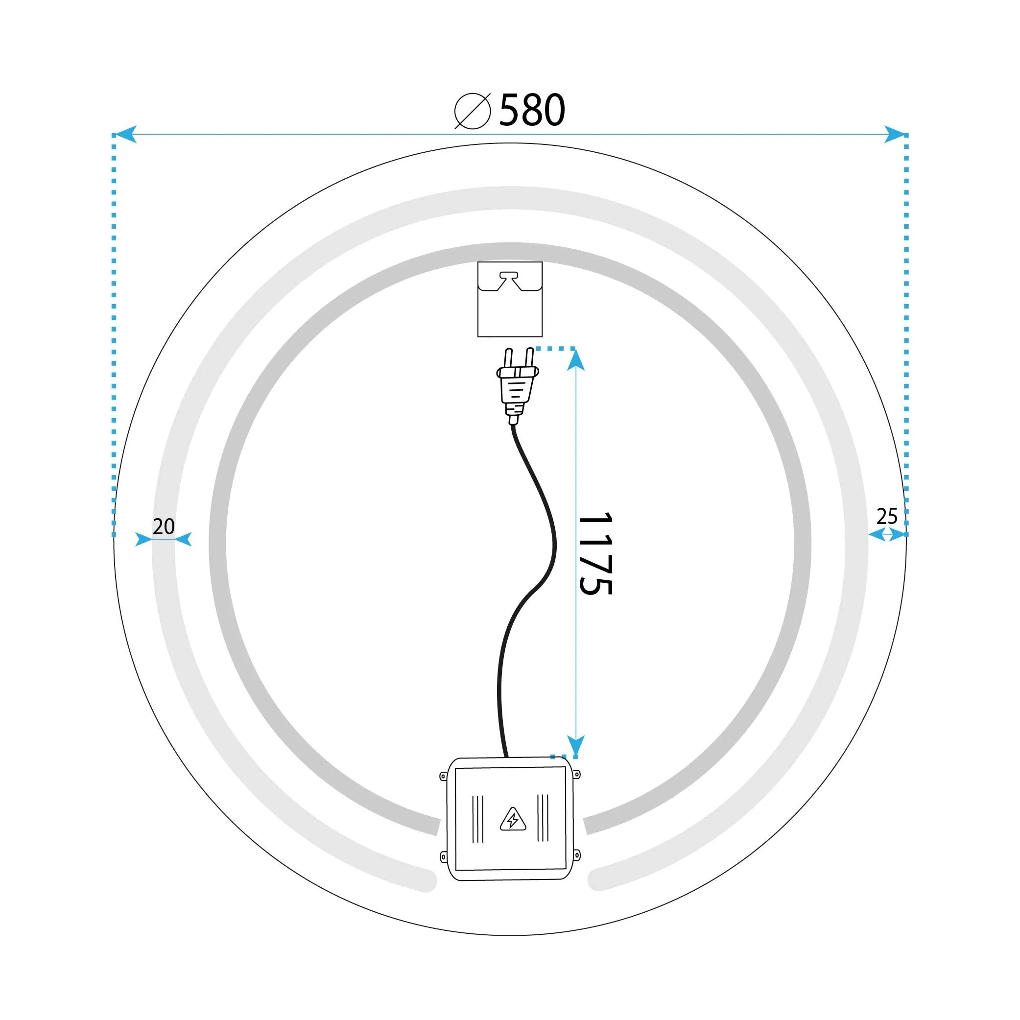 Zrkadlo LED 60cm Modern  11