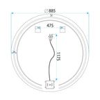 Zrkadlo LED 90cm Modern  11