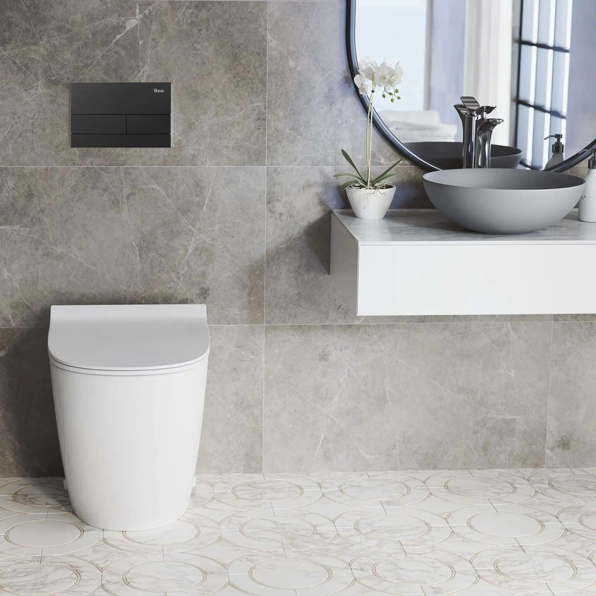 Podomietkový WC systém K011A-Q + tlačidlá T Black  11