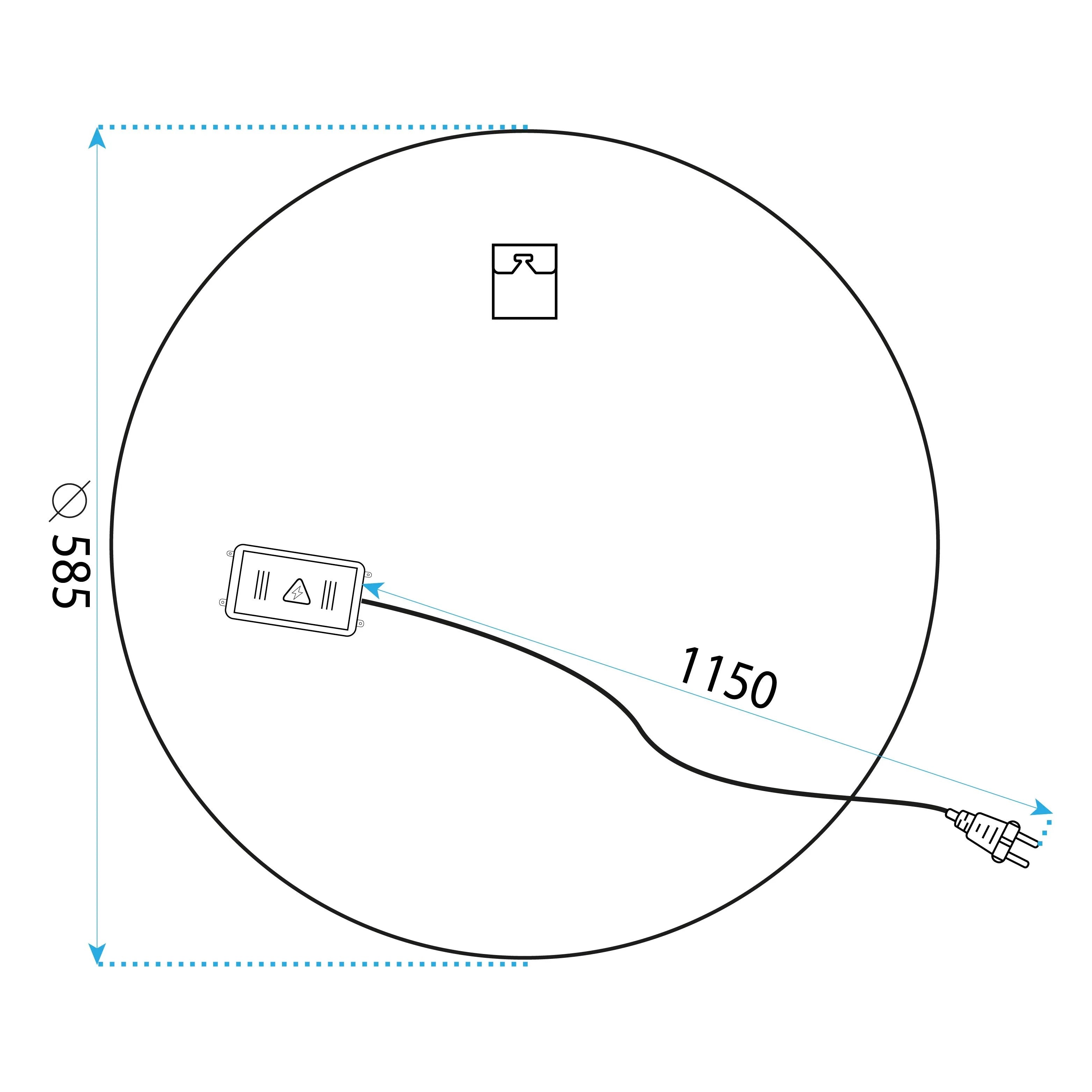 Zrkadlo LED 60cm BAS  11