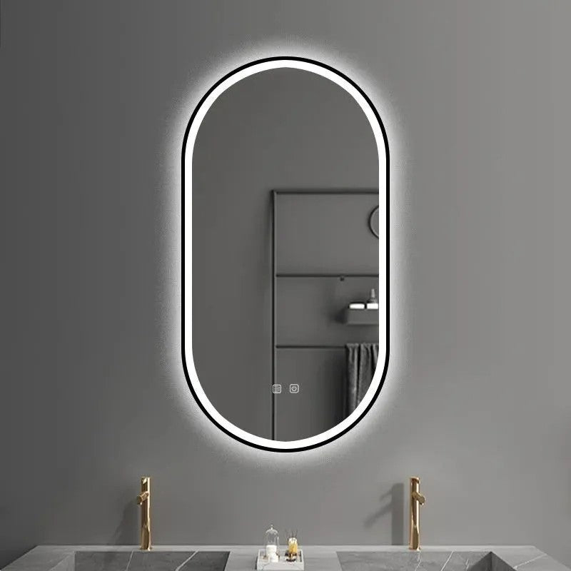 Zrkadlo LED OVL 50x100cm Black  11