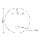 Zrkadlo LED 80cm MMJ Gold  11