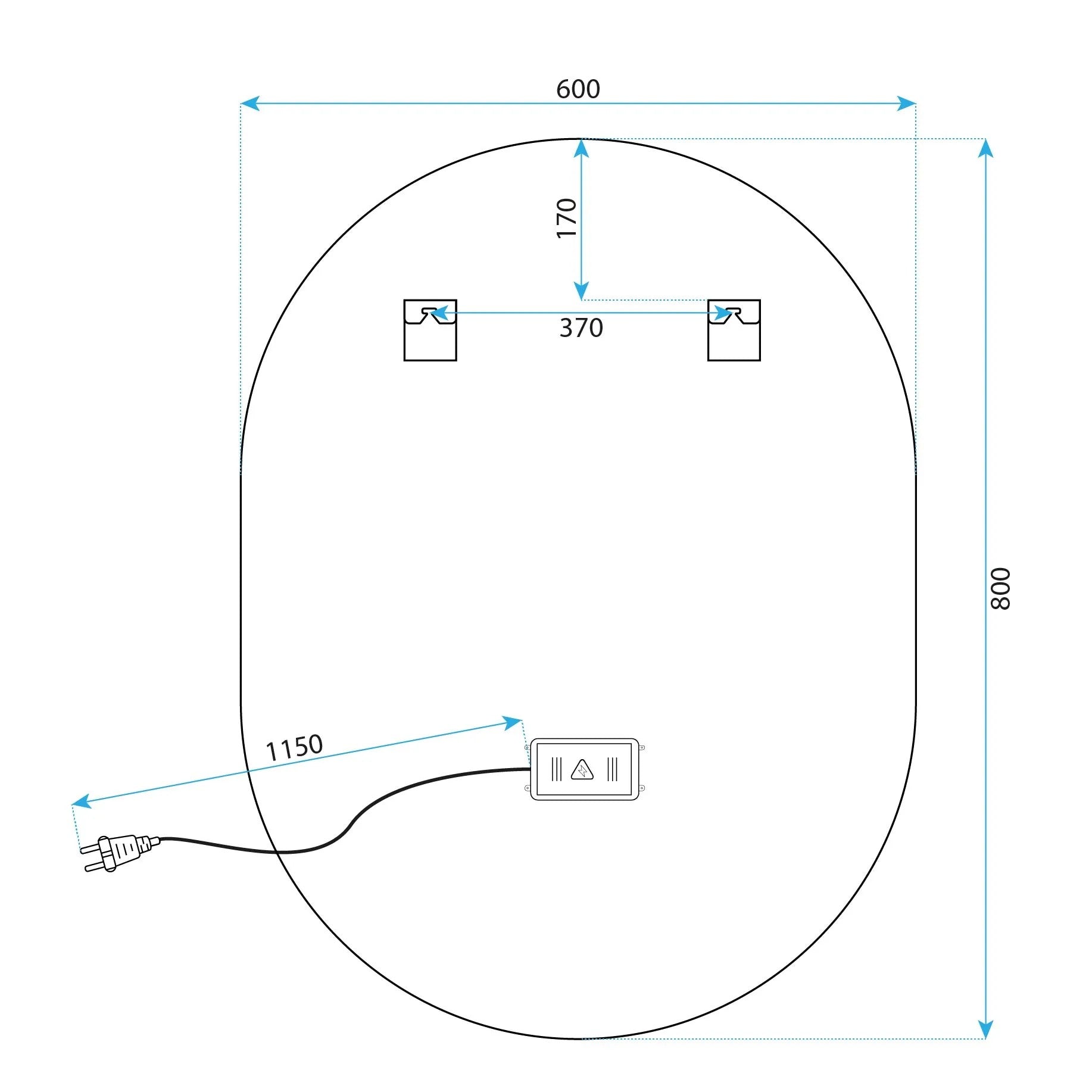 Zrkadlo LED EGG 60x80 cm  12