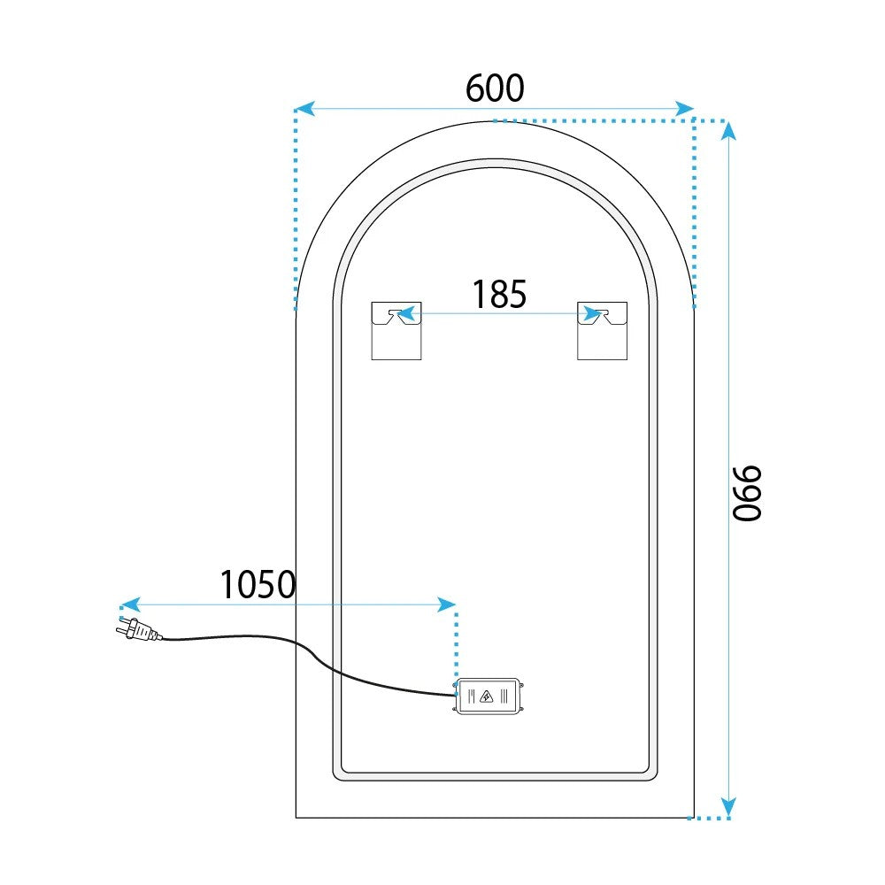 Zrkadlo LED 90x60cm TOP-1  12