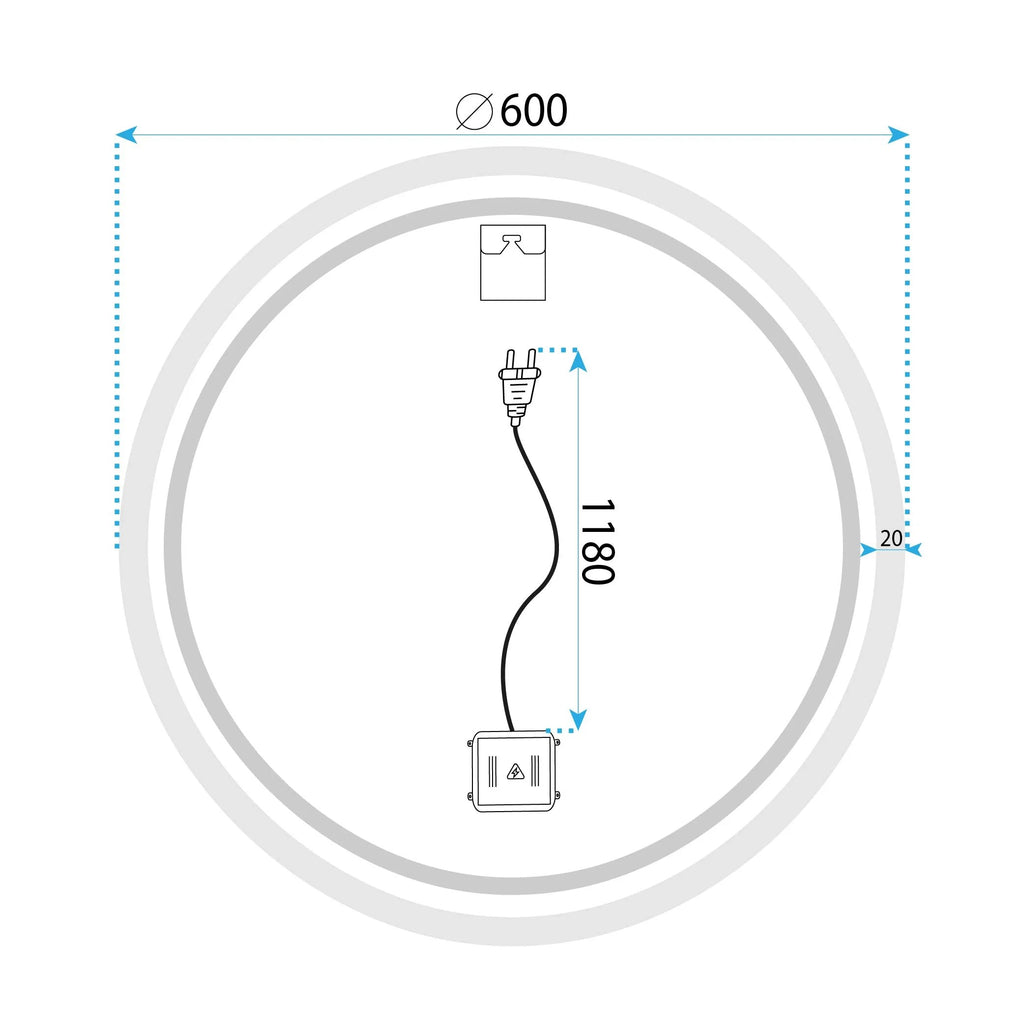 Zrkadlo LED BLUETOOTH FFJ 60cm  12