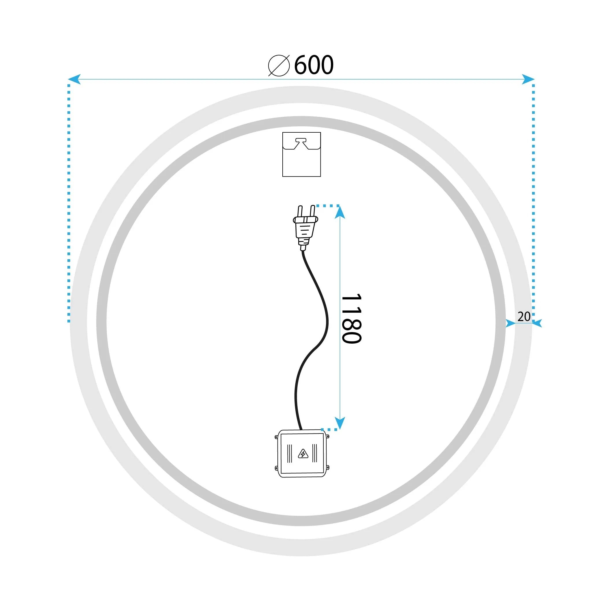 Zrkadlo LED BLUETOOTH FFJ 60cm  12