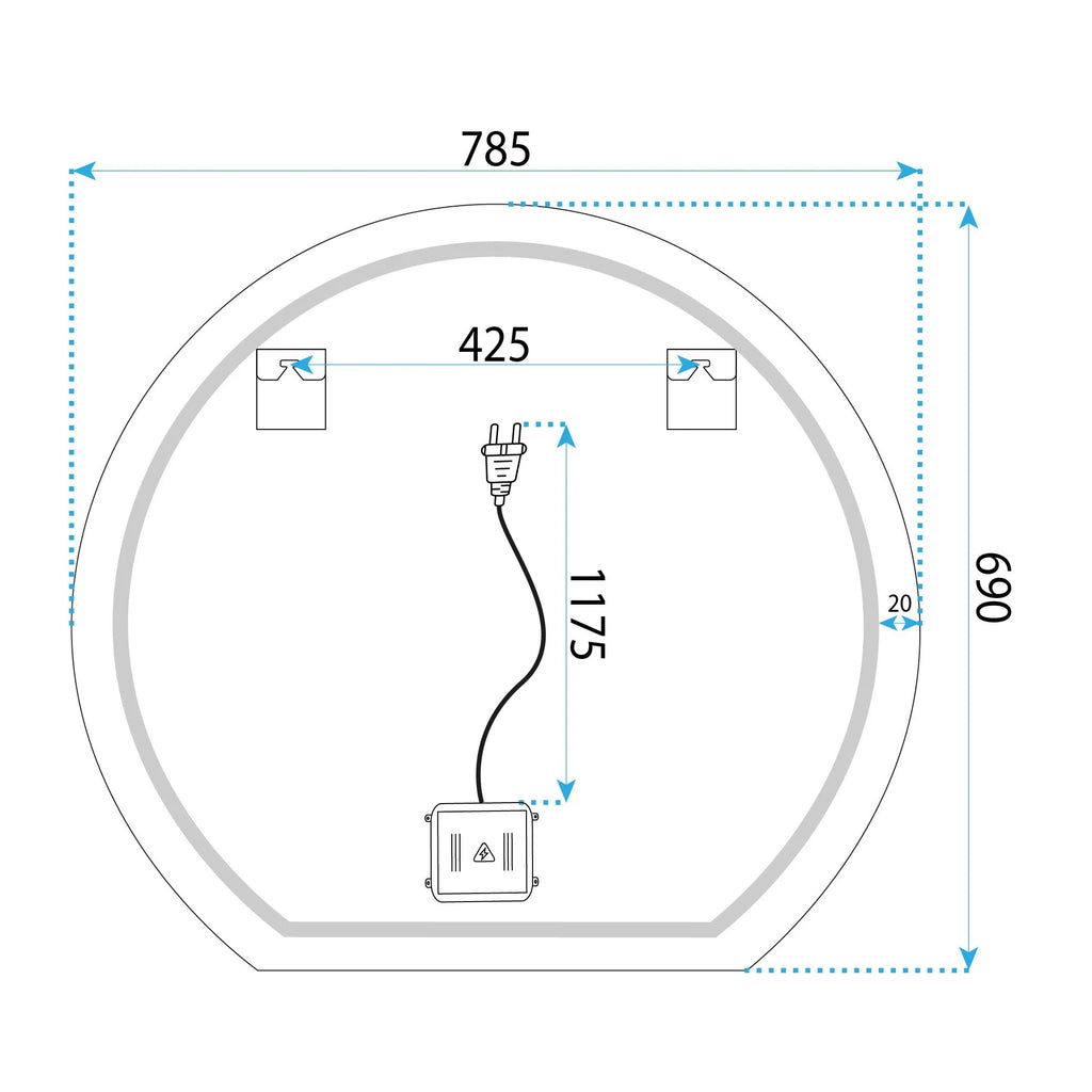 Zrkadlo LED 80cm Fabio  12
